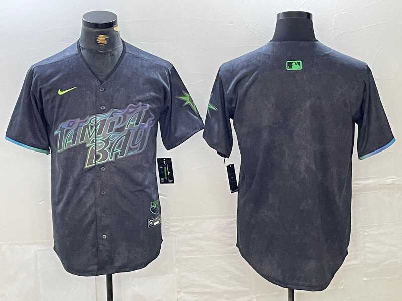 Mens Tampa Bay Rays Blank Charcoal 2024 City Connect Limited Stitched Jersey->tampa bay rays->MLB Jersey